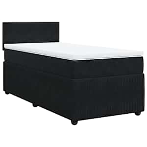 Box spring postel s matrací černá 100x200 cm samet - obrázek 3