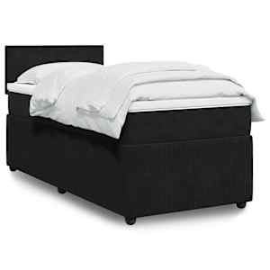 Box spring postel s matrací černá 100x200 cm samet - obrázek 1