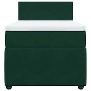 Box spring postel s matrací tmavě zelená 100x200 cm samet - obrázek 6