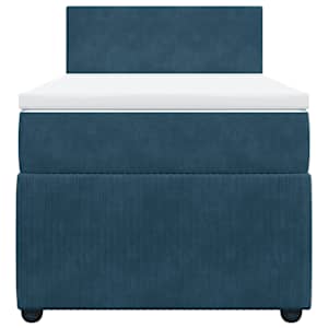 Box spring postel s matrací modrá 100 x 200 cm samet - obrázek 6