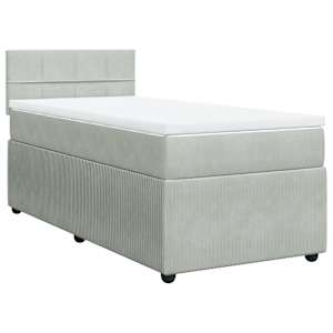 Box spring postel s matrací světle šedá 100x200 cm samet - obrázek 3