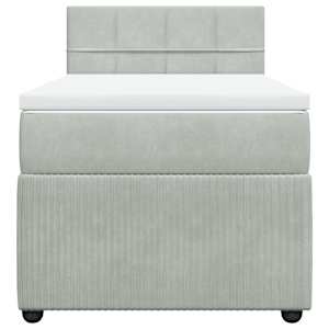 Box spring postel s matrací světle šedá 100x200 cm samet - obrázek 6