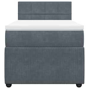 Box spring postel s matrací tmavě šedá 100x200 cm samet - obrázek 6