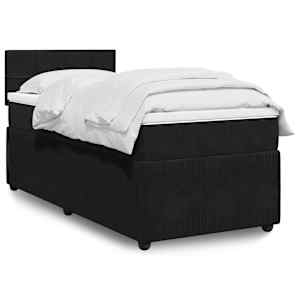 Box spring postel s matrací černá 100x200 cm samet - obrázek 1