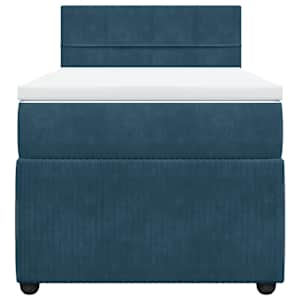 Box spring postel s matrací modrá 100 x 200 cm samet - obrázek 6