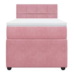 Box spring postel s matrací růžová 100x200 cm samet - obrázek 6