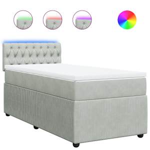 Box spring postel s matrací světle šedá 100x200 cm samet - obrázek 2