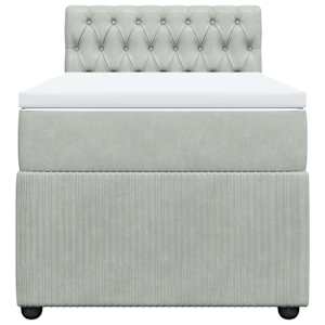 Box spring postel s matrací světle šedá 100x200 cm samet - obrázek 6