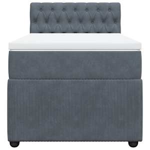 Box spring postel s matrací tmavě šedá 100x200 cm samet - obrázek 6