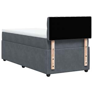 Box spring postel s matrací tmavě šedá 100x200 cm samet - obrázek 8