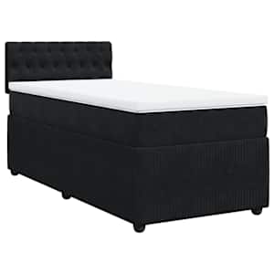 Box spring postel s matrací černá 100x200 cm samet - obrázek 3