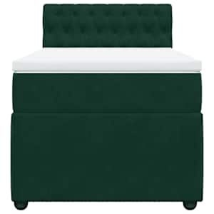 Box spring postel s matrací tmavě zelená 100x200 cm samet - obrázek 6