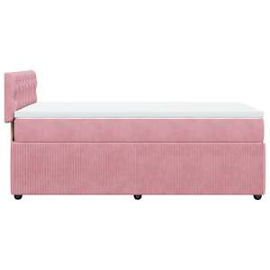Box spring postel s matrací růžová 100x200 cm samet - obrázek 7