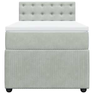 Box spring postel s matrací světle šedá 100x200 cm samet - obrázek 6