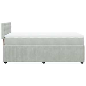 Box spring postel s matrací světle šedá 100x200 cm samet - obrázek 7