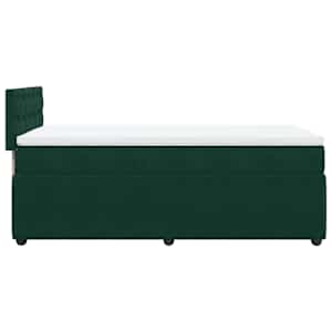 Box spring postel s matrací tmavě zelená 100x200 cm samet - obrázek 7