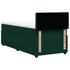 Box spring postel s matrací tmavě zelená 100x200 cm samet - obrázek 8