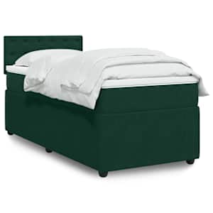 Box spring postel s matrací tmavě zelená 100x200 cm samet - obrázek 1