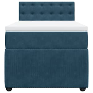 Box spring postel s matrací modrá 100 x 200 cm samet - obrázek 6