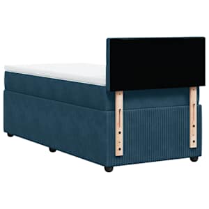 Box spring postel s matrací modrá 100 x 200 cm samet - obrázek 8