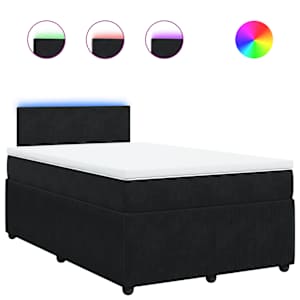 Box spring postel s matrací černá 120 x 190 cm samet - obrázek 2