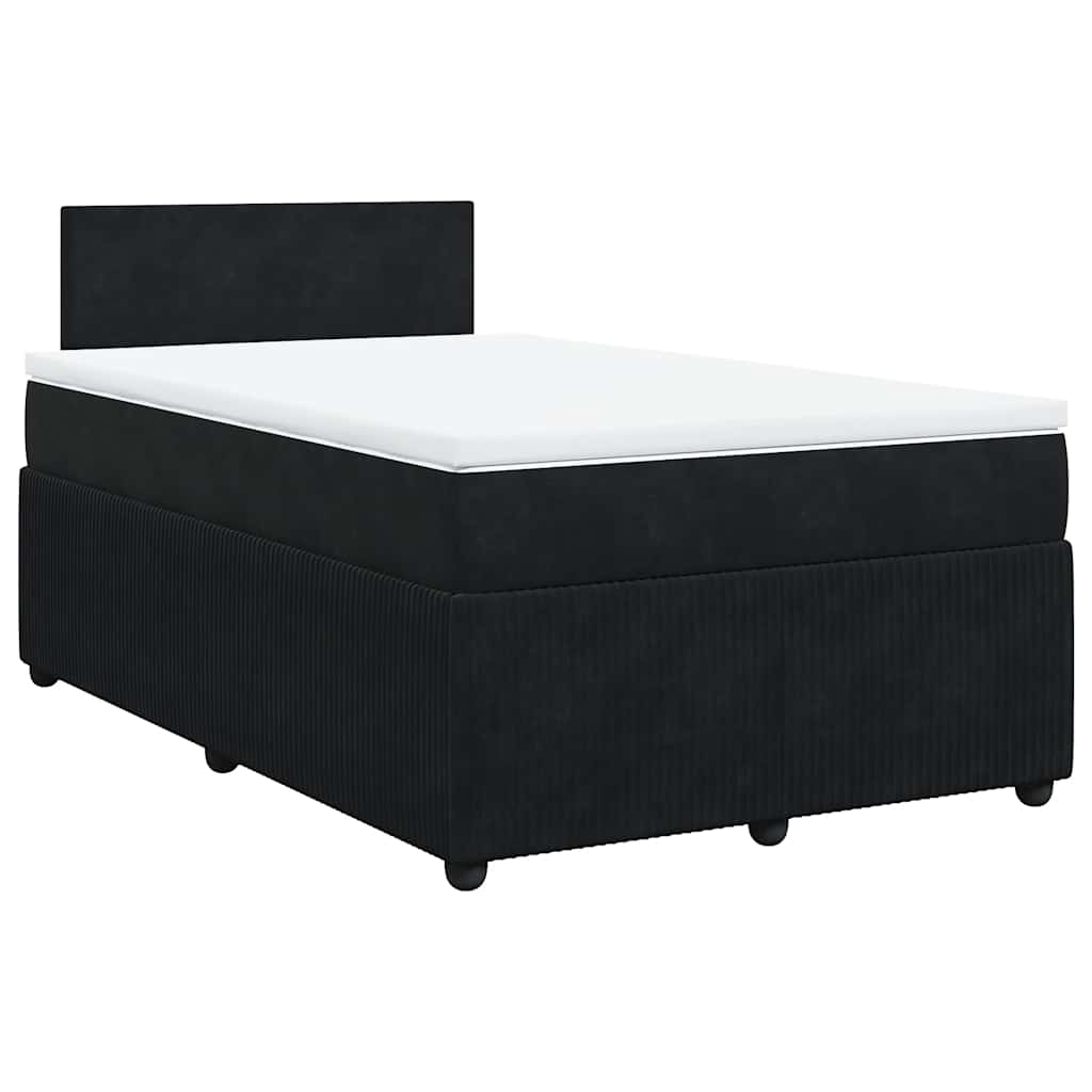 vidaXL Boxspring met matras fluweel zwart 120x190 cm afbeelding