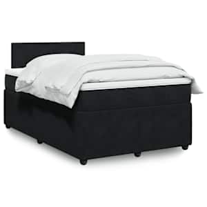 Box spring postel s matrací černá 120 x 190 cm samet - obrázek 1