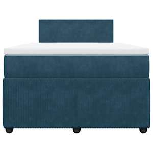 Box spring postel s matrací modrá 120 x 190 cm samet - obrázek 6