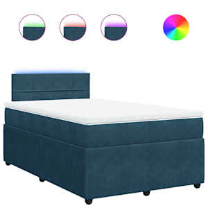 Box spring postel s matrací modrá 120 x 190 cm samet - obrázek 2