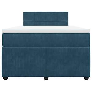 Box spring postel s matrací modrá 120 x 190 cm samet - obrázek 6