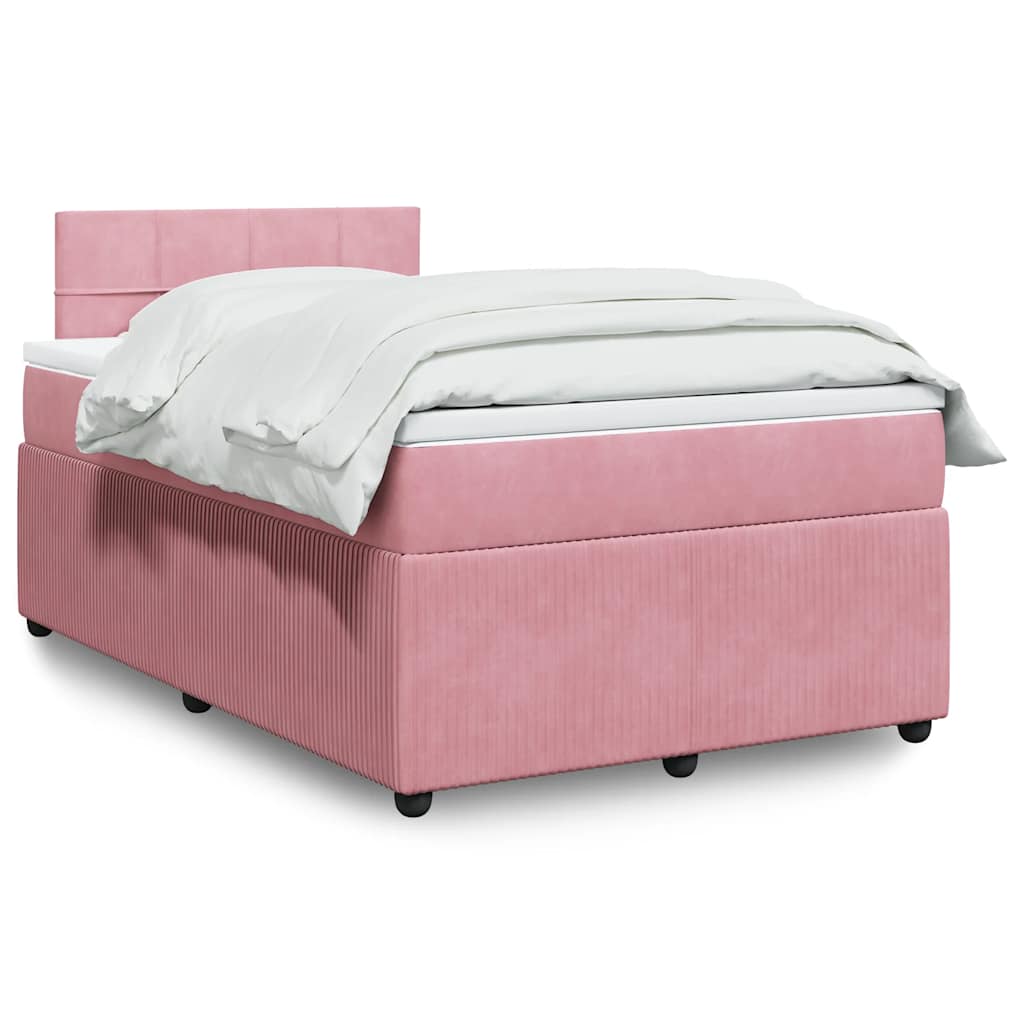 vidaXL Giroletto a Molle con Materasso Rosa 120x190 cm in Velluto