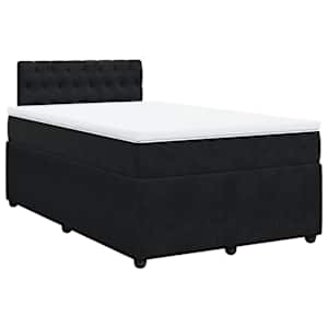 Box spring postel s matrací černá 120 x 190 cm samet - obrázek 3
