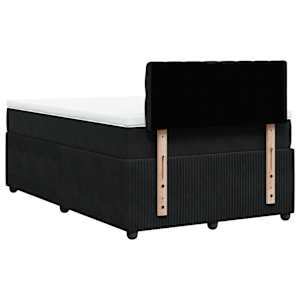 Box spring postel s matrací černá 120 x 190 cm samet - obrázek 8