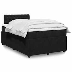 Box spring postel s matrací černá 120 x 190 cm samet - obrázek 1