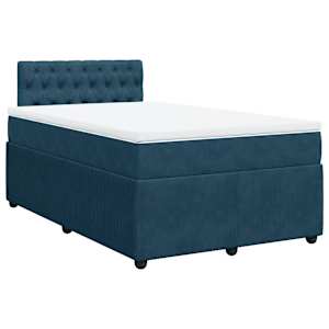 Box spring postel s matrací modrá 120 x 190 cm samet - obrázek 3