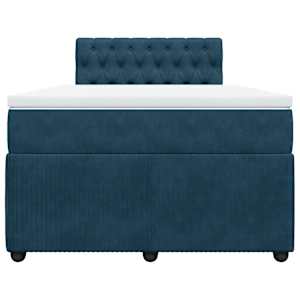 Box spring postel s matrací modrá 120 x 190 cm samet - obrázek 6
