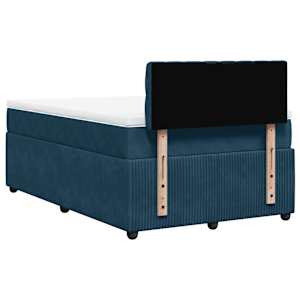 Box spring postel s matrací modrá 120 x 190 cm samet - obrázek 8