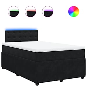Box spring postel s matrací černá 120 x 190 cm samet - obrázek 2