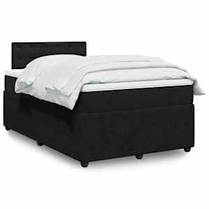 Box spring postel s matrací černá 120 x 190 cm samet - obrázek 1