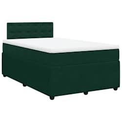vidaXL Cama boxspring com colch&atilde;o 120x190 cm veludo verde-escuro