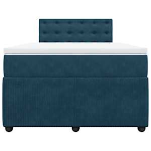 Box spring postel s matrací modrá 120 x 190 cm samet - obrázek 6