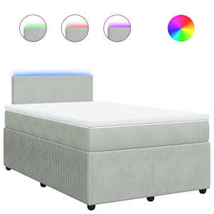 Box spring postel s matrací světle šedá 120 x 200 cm samet - obrázek 2
