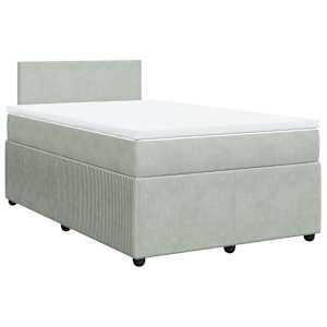 Box spring postel s matrací světle šedá 120 x 200 cm samet - obrázek 3