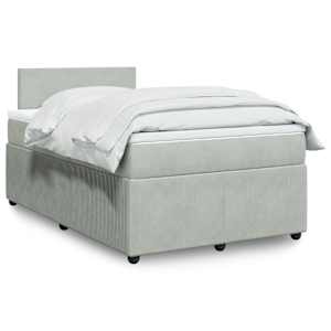 Box spring postel s matrací světle šedá 120 x 200 cm samet - obrázek 1