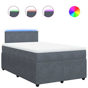 Box spring postel s matrací tmavě šedá 120 x 200 cm samet - obrázek 2