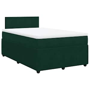 Box spring postel s matrací tmavě zelená 120 x 200 cm samet - obrázek 3