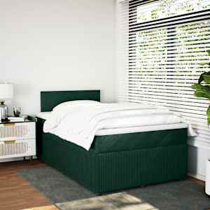 Box spring postel s matrací tmavě zelená 120 x 200 cm samet - obrázek 5