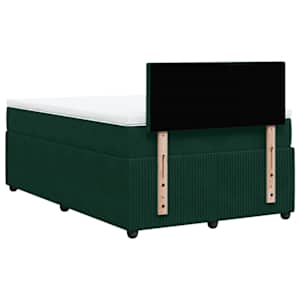 Box spring postel s matrací tmavě zelená 120 x 200 cm samet - obrázek 8