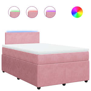 Box spring postel s matrací růžová 120 x 200 cm samet - obrázek 2