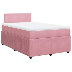 Box spring postel s matrací růžová 120 x 200 cm samet - obrázek 3